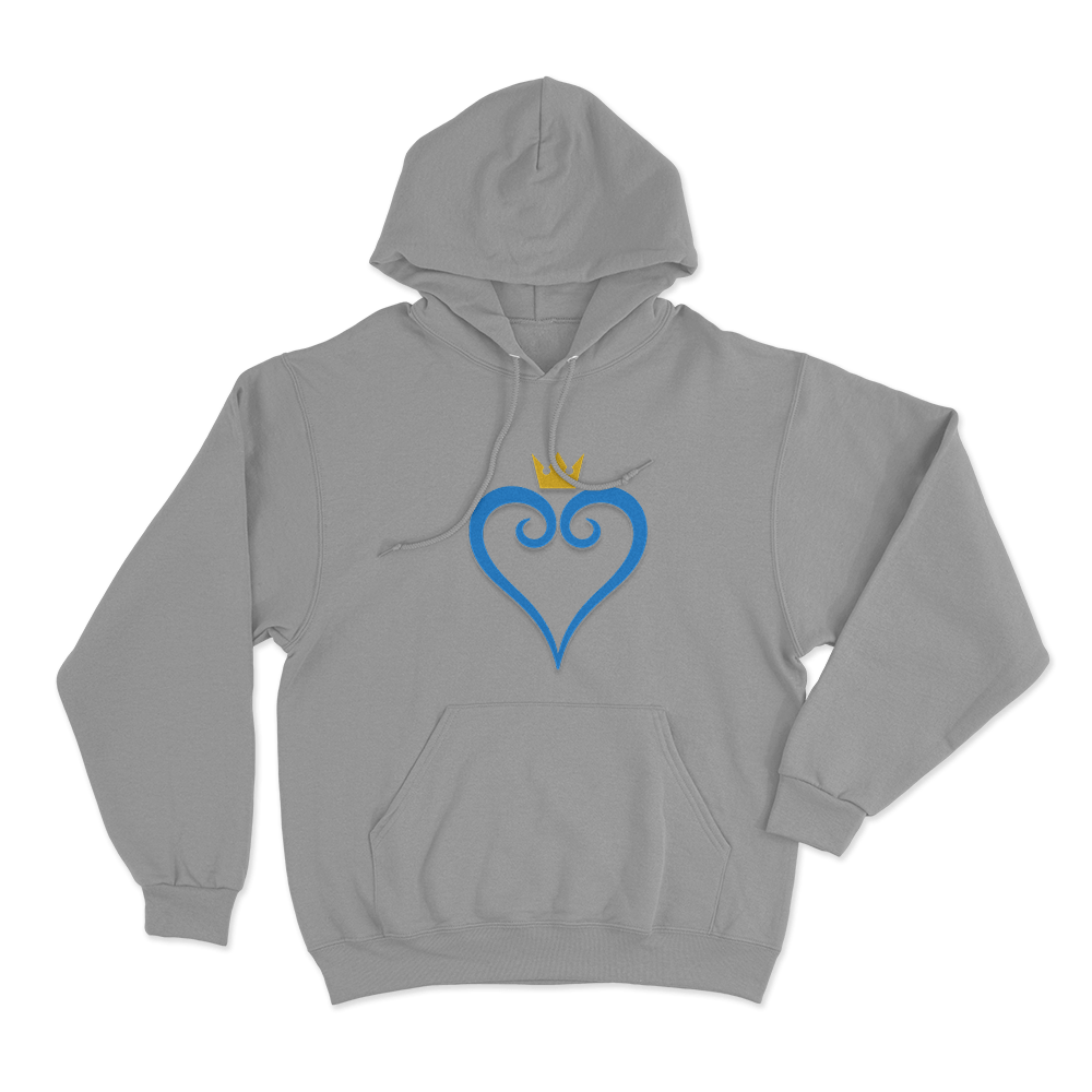 Kingdom Hearts Crown Symbol Unisex Hoodie Grey Kingdom Hearts Crown Symbol Unisex Hoodie Grey