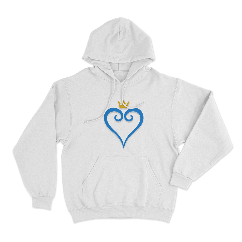 Kingdom Hearts Crown Symbol Unisex Hoodie White Kingdom Hearts Crown Symbol Unisex Hoodie White