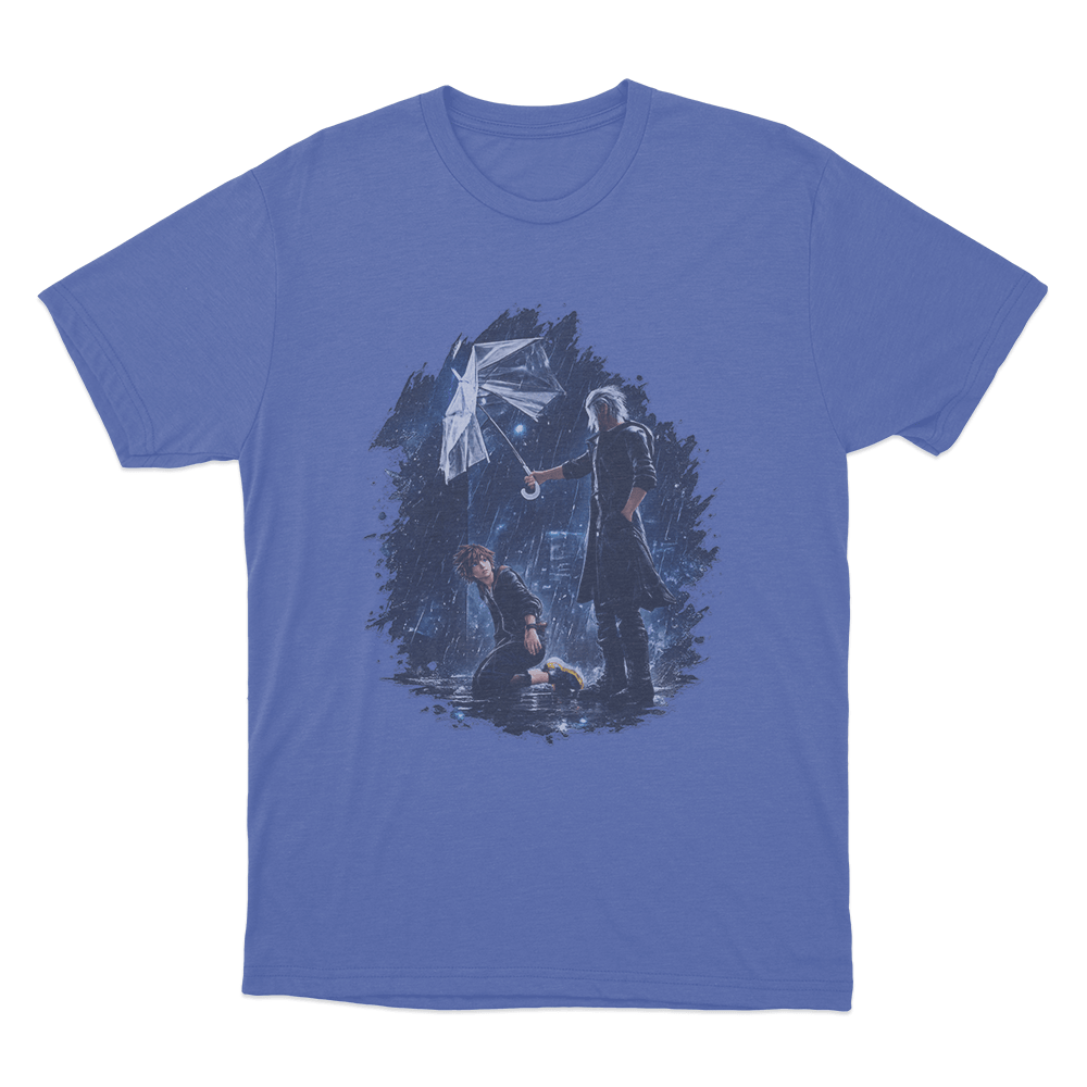 Sora And Riku Rainy Night Unisex T Shirt Blue Sora And Riku Rainy Night Unisex T Shirt Blue
