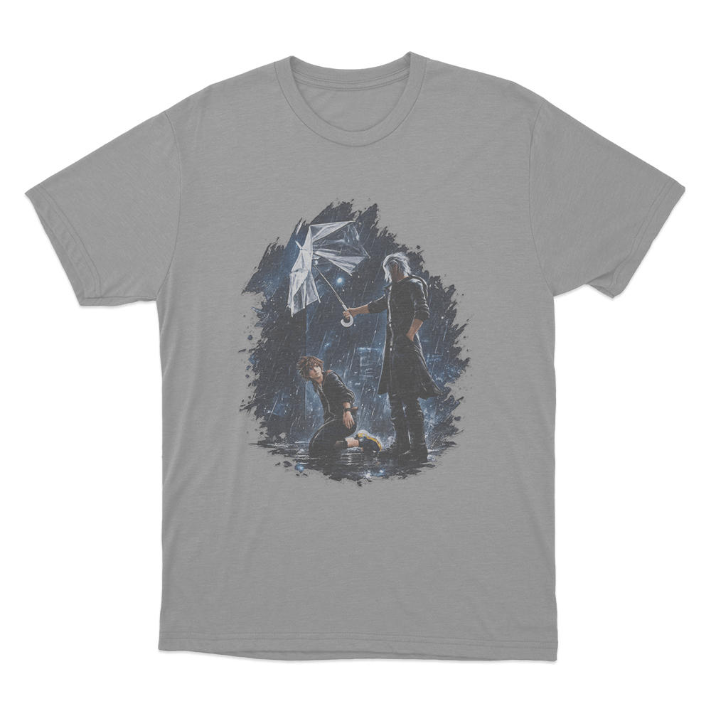 Sora And Riku Rainy Night Unisex T Shirt Grey Sora And Riku Rainy Night Unisex T Shirt Grey