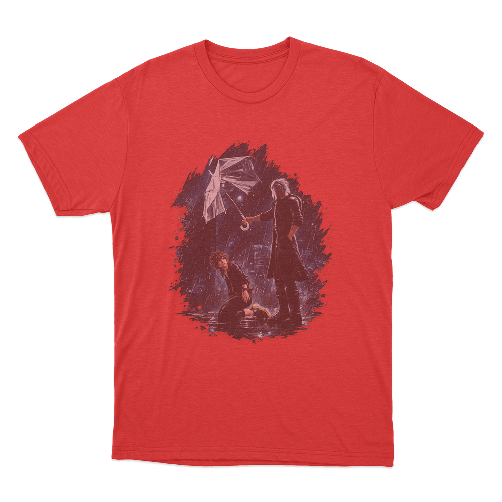 Sora And Riku Rainy Night Unisex T Shirt Red Sora And Riku Rainy Night Unisex T Shirt Red